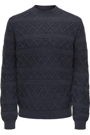 Only & Sons Onswade reg 5 struc crew neck knit navy