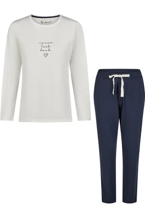 by Louise Essential dames pyjama set lang katoen off-white