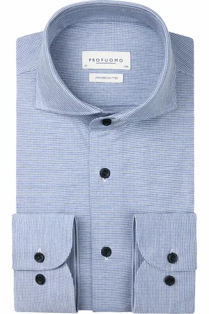 Profuomo Japanese knitted overhemd met lange mouwen
