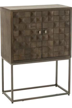 J-line Kast pino metaal/mangohout /grijs 76x40x122cm