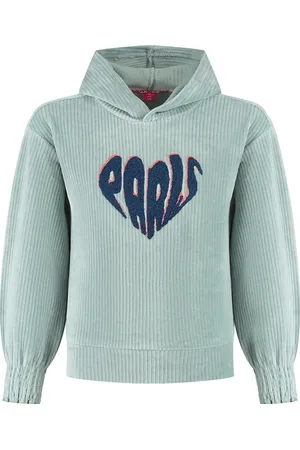 MAYCE Meisjes hoodie rib velours powder