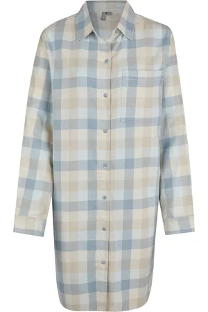 by Louise Dames pyjama nachthemd lang flanel geruit