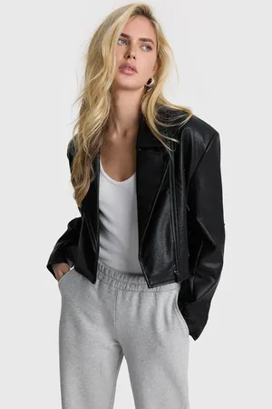 Alix the label 2411405019 ladies leather biker jacket