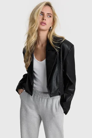 Alix the label 2411405019 ladies leather biker jacket