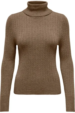 ONLY Onllea ls roll neck knt taupe