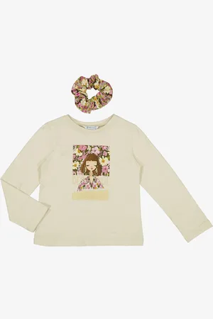 Mayoral Meisjes shirt longsleeve chickpea