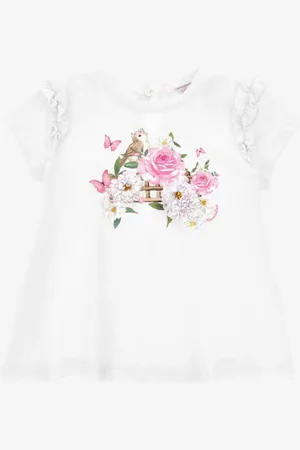 MONNALISA Meisjes shirt maxi roses