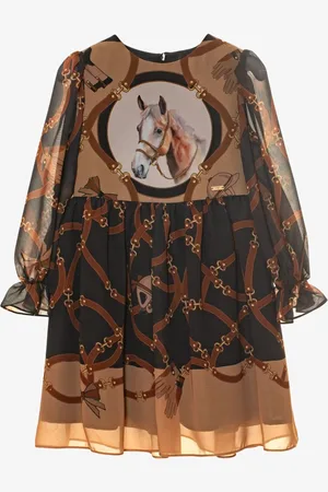 PATACHOU Meisjes jurk horses print