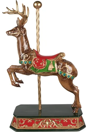 Clayre & Eef Beeld rendier 35x18x56 cm polyresin kerstdecoratie