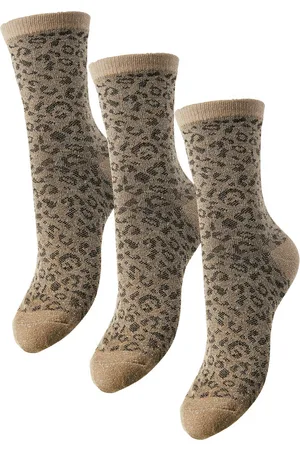 Pieces® Dames sokken pcsebby glitter 3-pack beige