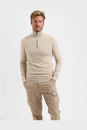Saint Steve Cas 19480 20007 sand heren trui half zip