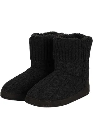 Apollo Dames pantoffels kabel patroon antraciet