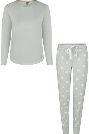 by Louise Dames pyjama set lang katoen mintgroen