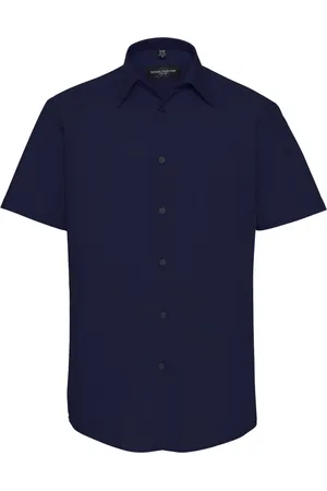 Russell Athletic Collectie heren korte mouwen poly-katoen easy care op maat gemaakt poplin shirt