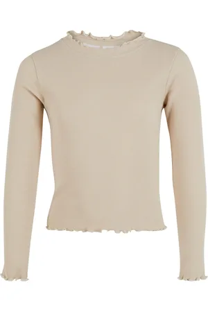 Urban classics Meisjes t-shirt met korte geribde mouwen