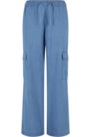 Urban classics Dames denim lichtgewicht cargo broek