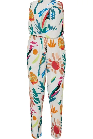 Urban classics Dames fruit viscose bandeau jumpsuit