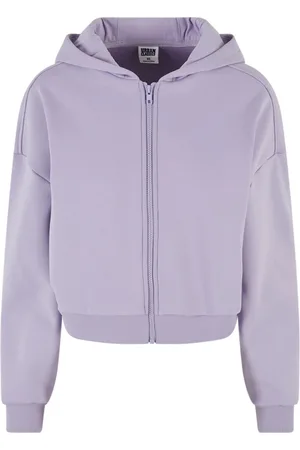 Urban classics Dames cozy zip cropped hoodie