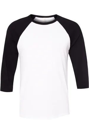 Bella + Canvas Canvas heren 3/4 mouwen baseball t-shirt