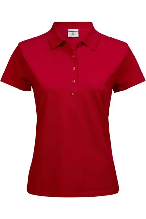 TeeJays Dames luxe stretch poloshirt met korte mouwen