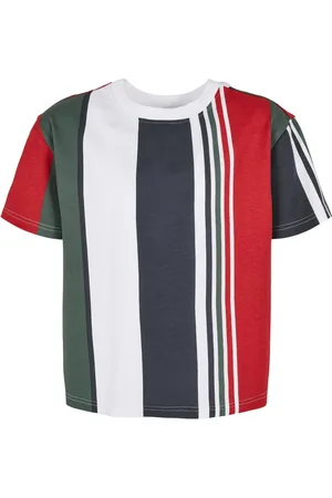 Urban classics Jongens blokstreep zwaargewicht oversized t-shirt met all-over print