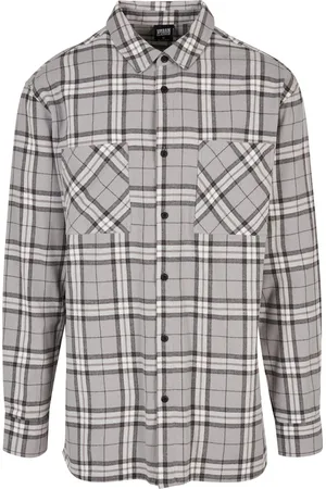 Urban classics Heren geruit oversized shirt lang
