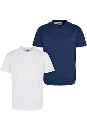 Urban classics Jongens basic organic katoenen borstzak t-shirt (set van 2)