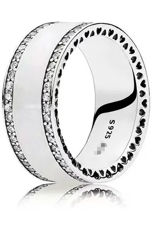 Mijn bedels Sterling parelmoeren hartenring met zirkonia