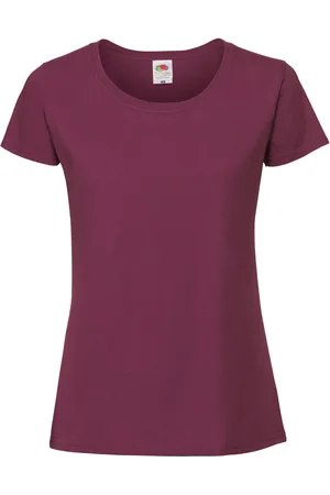 Fruit Of The Loom Dames iconic 195 premium ringspun katoenen t-shirt