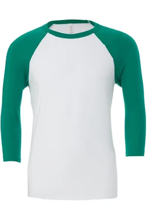 Bella + Canvas Canvas heren 3/4 mouwen baseball t-shirt