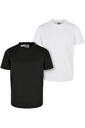 Urban classics Jongens basic organic katoenen borstzak t-shirt (set van 2)