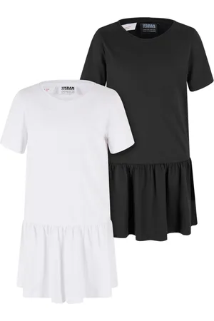 Urban classics Meisjes valance t-shirt jurk (set van 2)