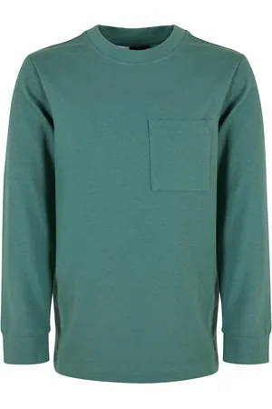 Urban classics Jongens zwaargewicht pocket oversized t-shirt met lange mouwen