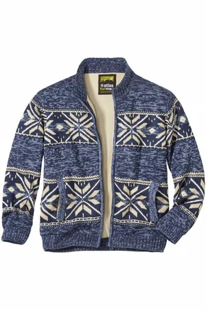 Atlas For Men Gebreide fleece gevoerde heren jas