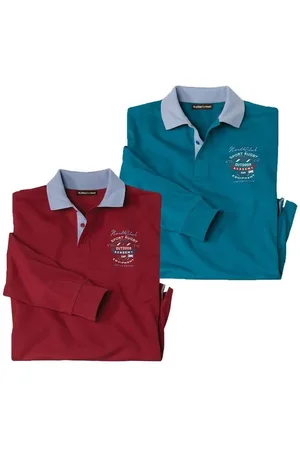 Atlas For Men Heren rugby poloshirt (set van 2)