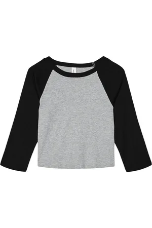 Bella + Canvas Dames micro-rib raglan 3/4 mouw t-shirt