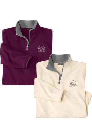 Atlas For Men Heren sportieve microfleece trui (set van 2)