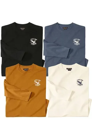 Atlas For Men Heren eagle corps t-shirt met lange mouwen (set van 4)