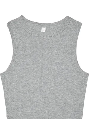 Bella + Canvas Dames heather micro-rib crop t-shirt