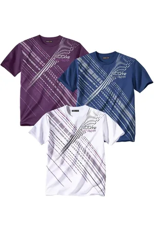 Atlas For Men Heren sport t-shirt met streepdetail (pak van 3)