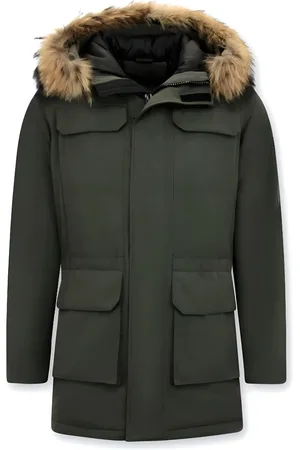 Enos Winterjas parka met grote echte bontkraag