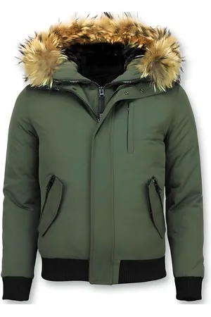 Enos Korte winterjas met bontkraag