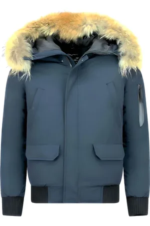 Enos Korte winterjas met bontkraag