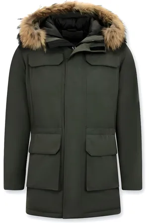 Enos Winterjas parka met grote echte bontkraag