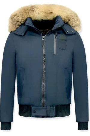 Enos Korte winterjas met bontkraag
