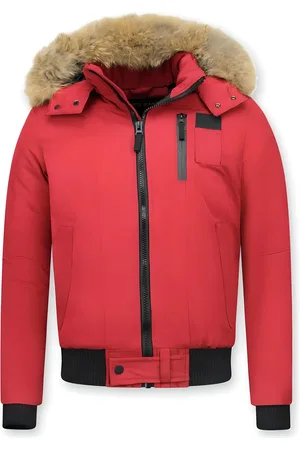 Enos Korte winterjas met bontkraag