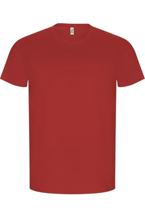 ROLY Heren gouden effen t-shirt met korte mouwen
