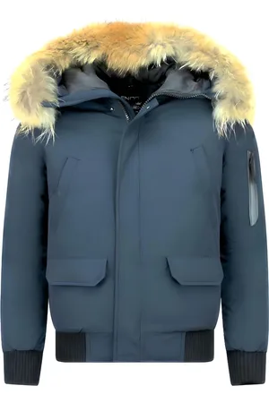 Enos Korte winterjas met bontkraag