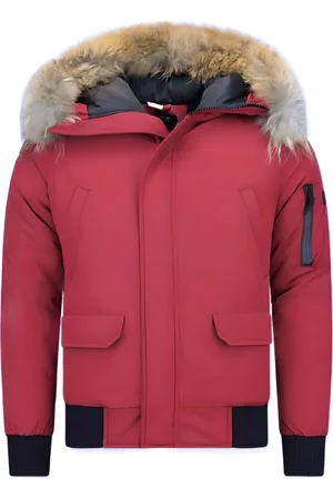 Enos Korte winterjas met bontkraag