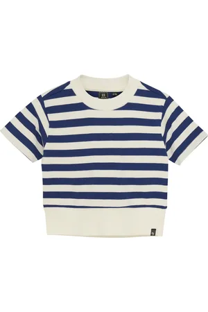 Indian Blue Jeans Zomer t-shirt s/s meisjes navy cropped gestreept rib